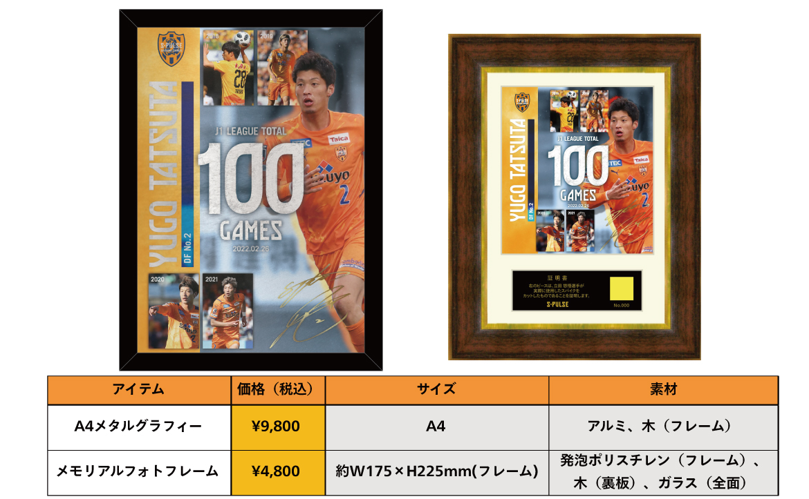 立田悠悟選手J1通算100試合出場達成記念グッズ発売について