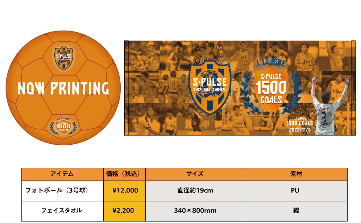 清水エスパルスJリーグ通算1,500ゴール達成記念グッズ発売