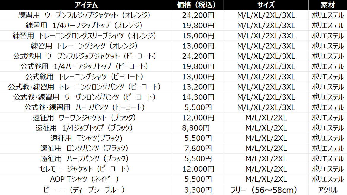 2023シーズン選手着用 PUMA公式ウェア発売についてお知らせ