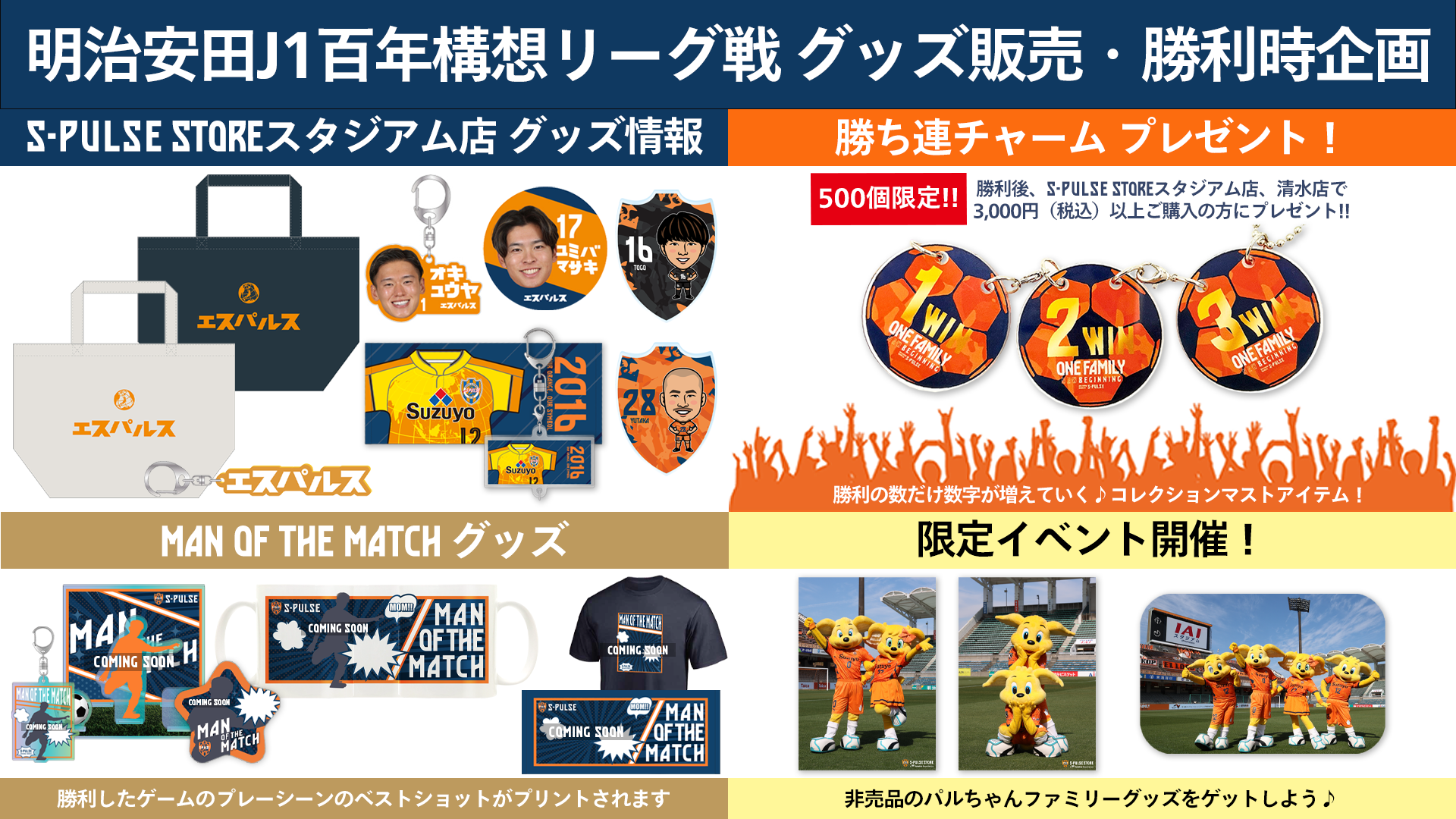5/6(水休)C大阪戦】グッズ販売・ワンコインくじ・ノベルティ